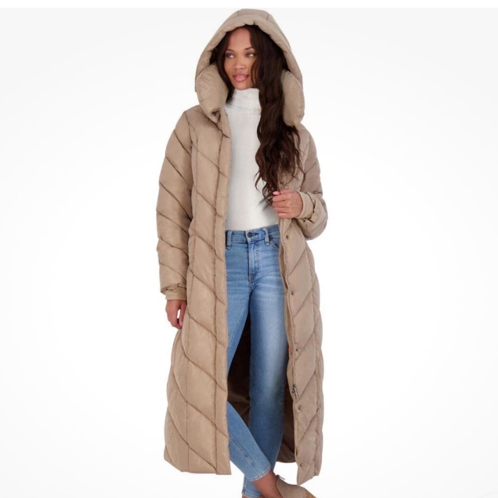 Steve Madden Champagne Hooded Puffer szXL Coat